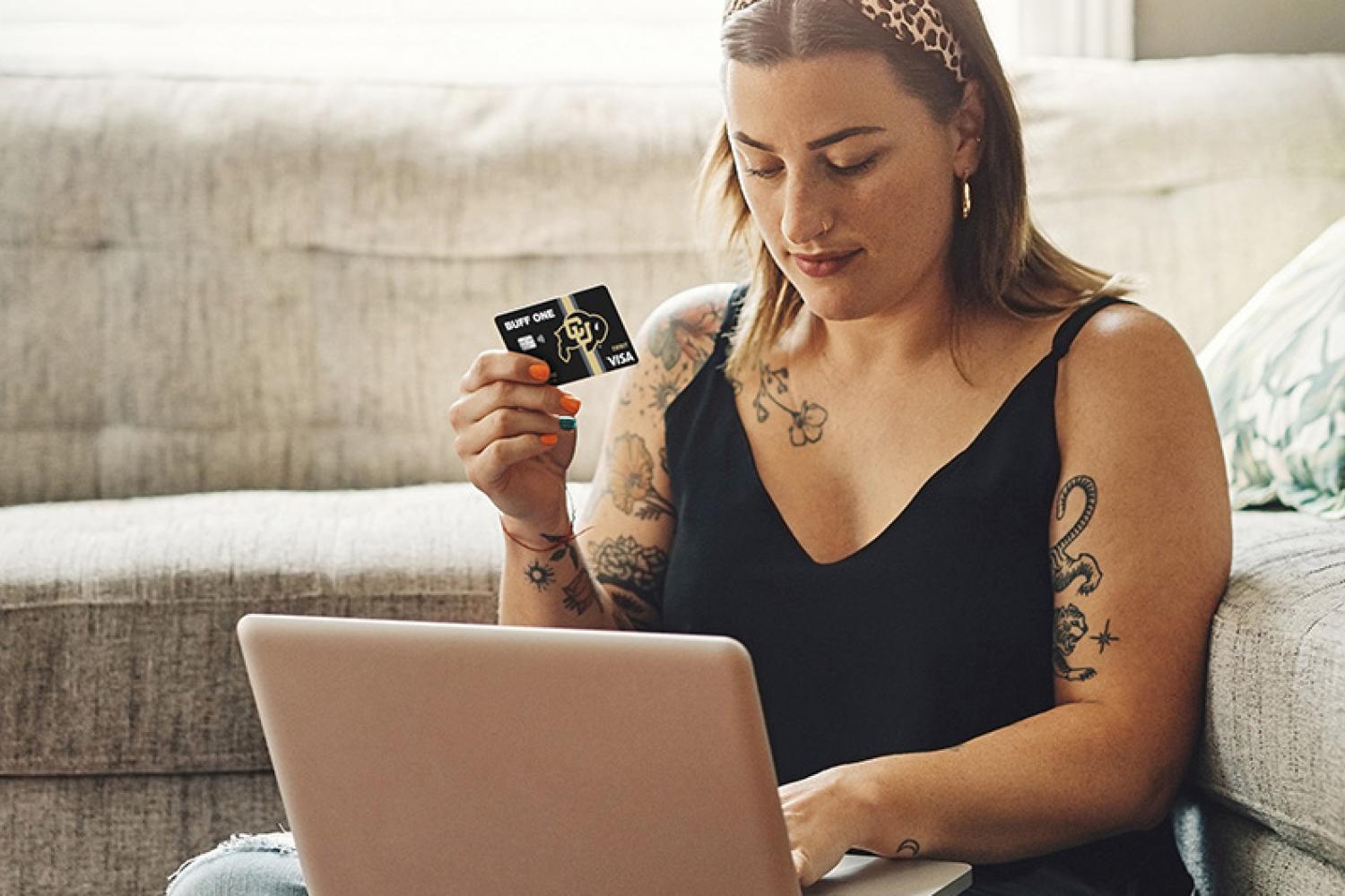 student with credit card