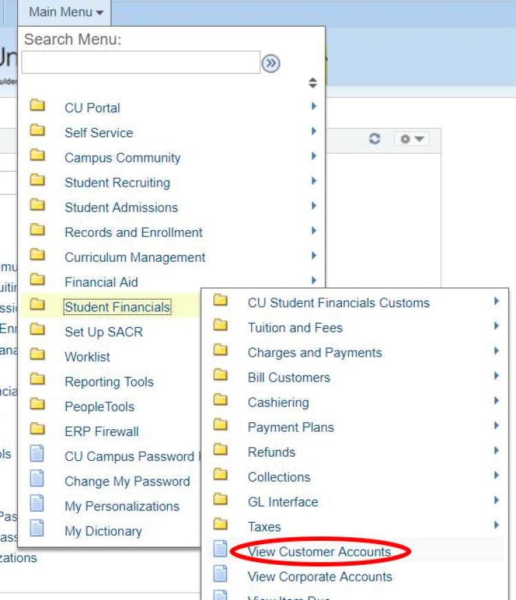 View Customer Accounts