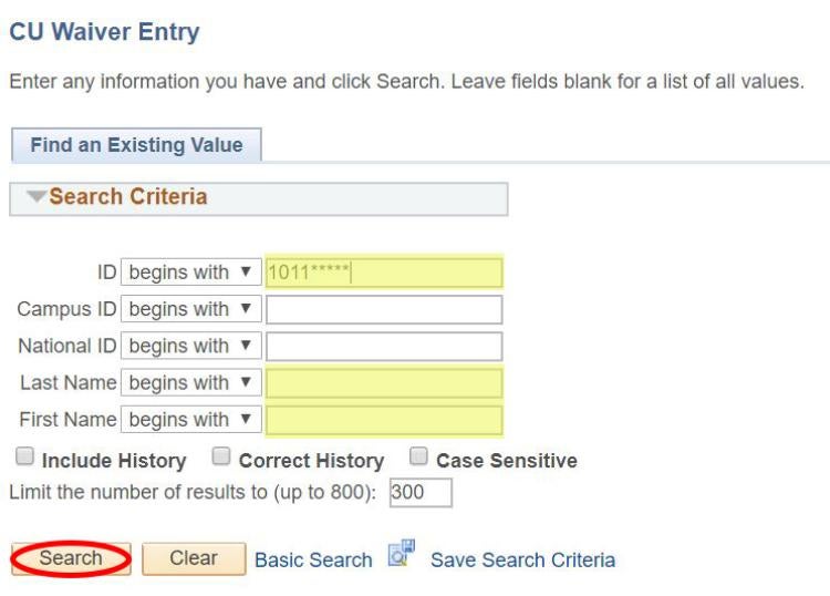 Entering Student ID