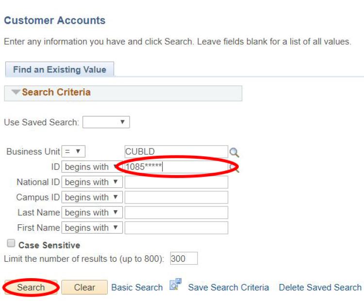 Enter ID and search