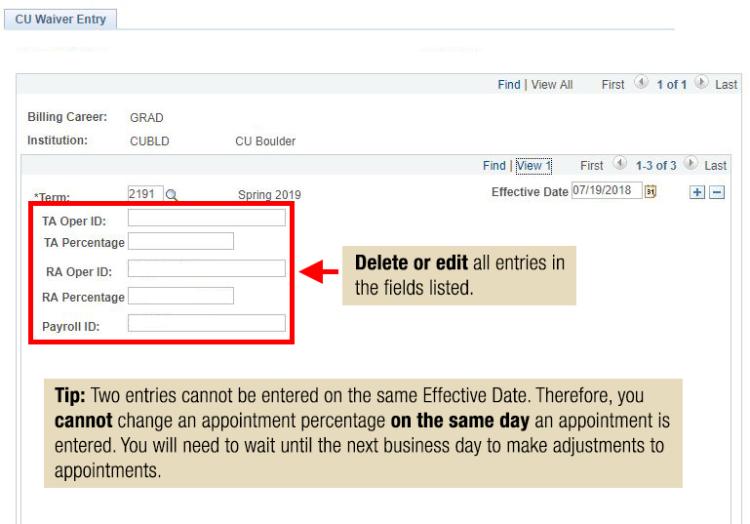 Delete or Edit Entries