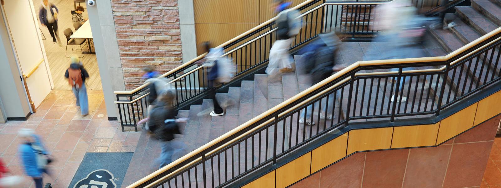 Students walking in University Memorial Center (UMC).