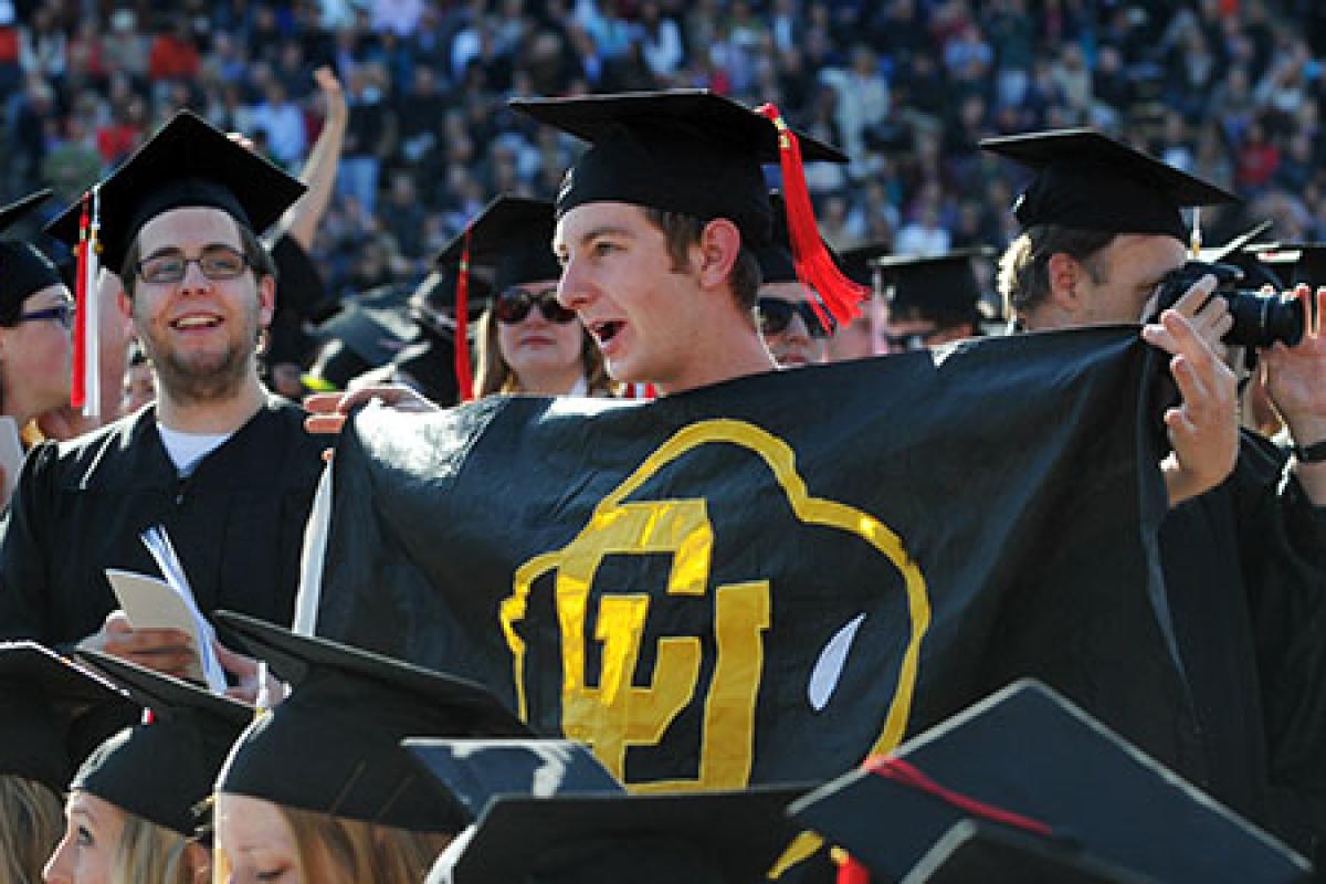 students at graduation for placement statistics