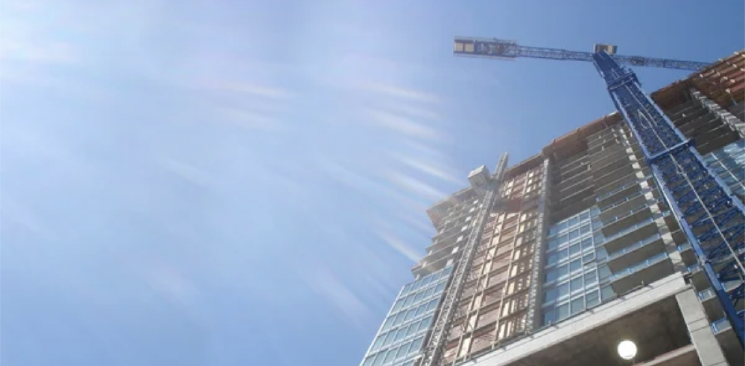 A high-rise building under construction