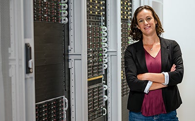 Jenny Gerson in the data center.