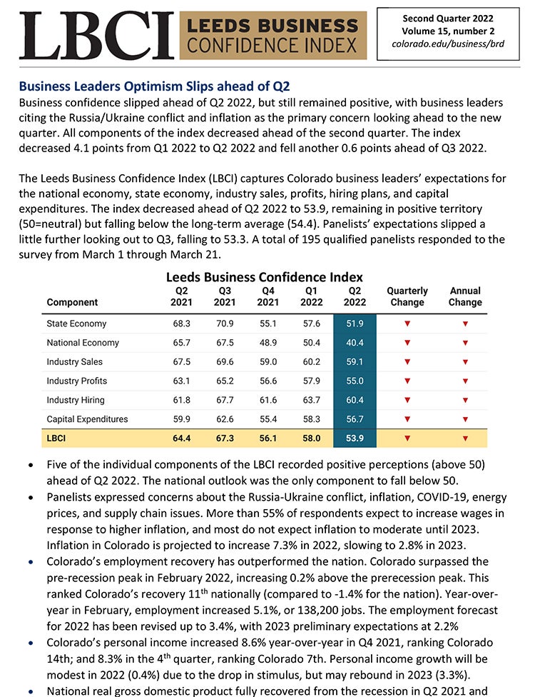 Cover page of the latest LCBI report.