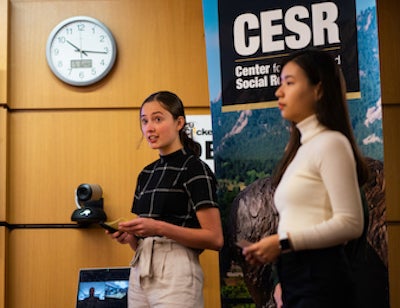 Image of CESR students giving a presentation