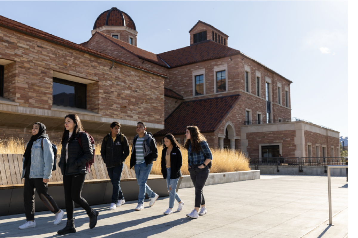 people walking on campus