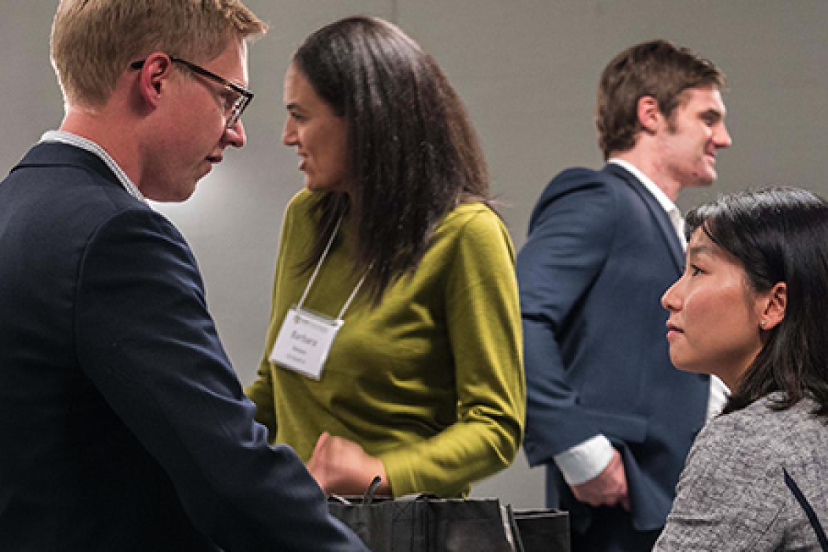 Attendees at an information session