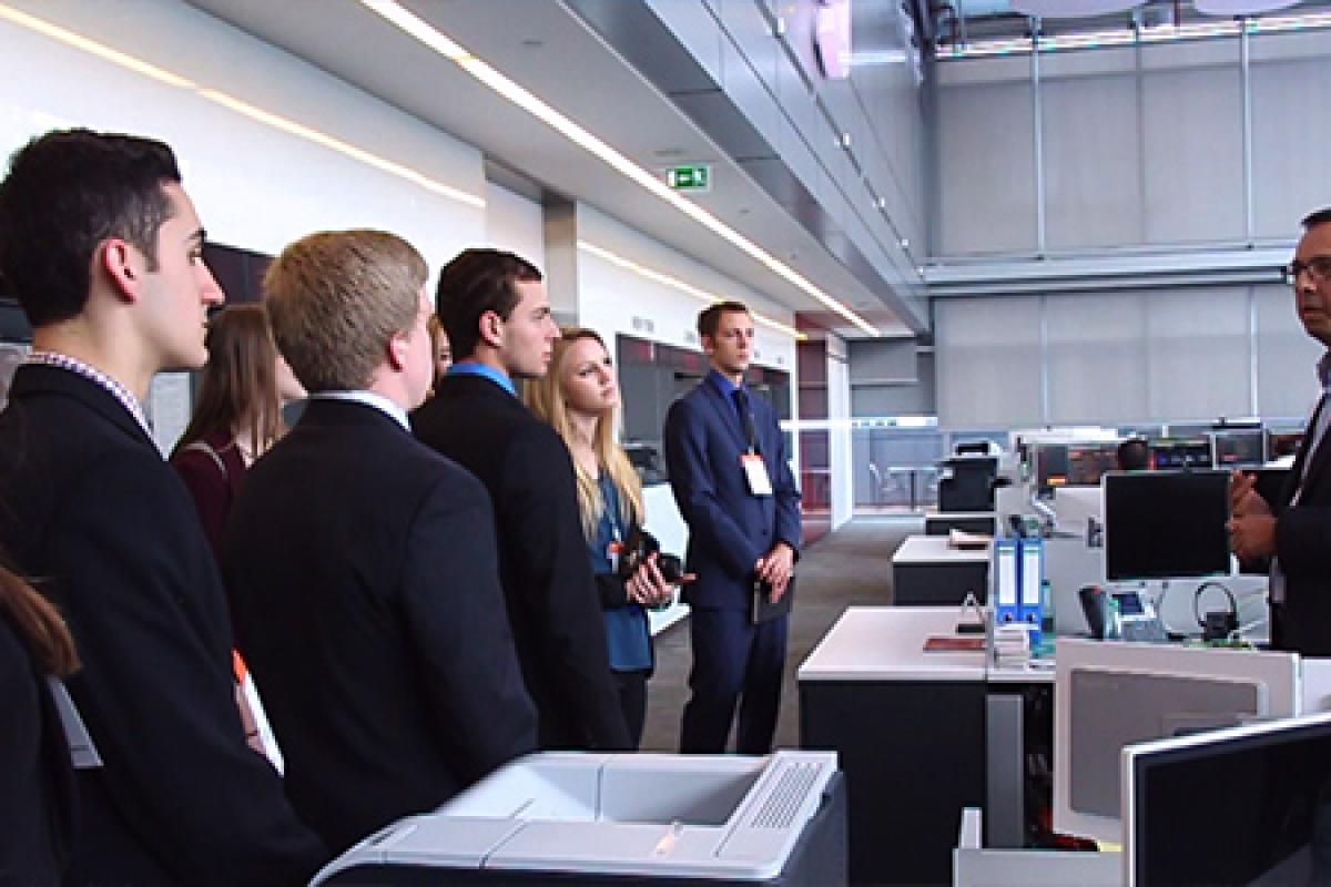 Business school students on global programs internships