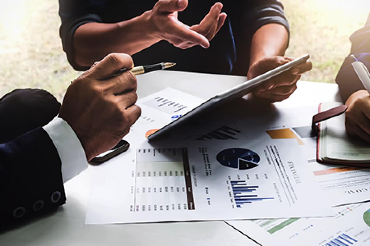 Papers with charts and tables to promote marketing