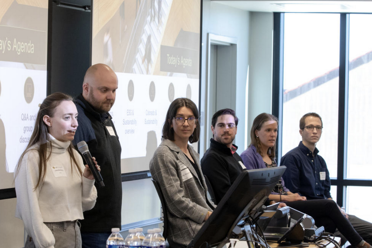 GOLD Board members presenting to Leeds advisory board