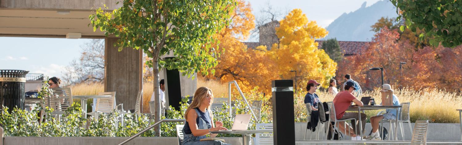 Students outside fall