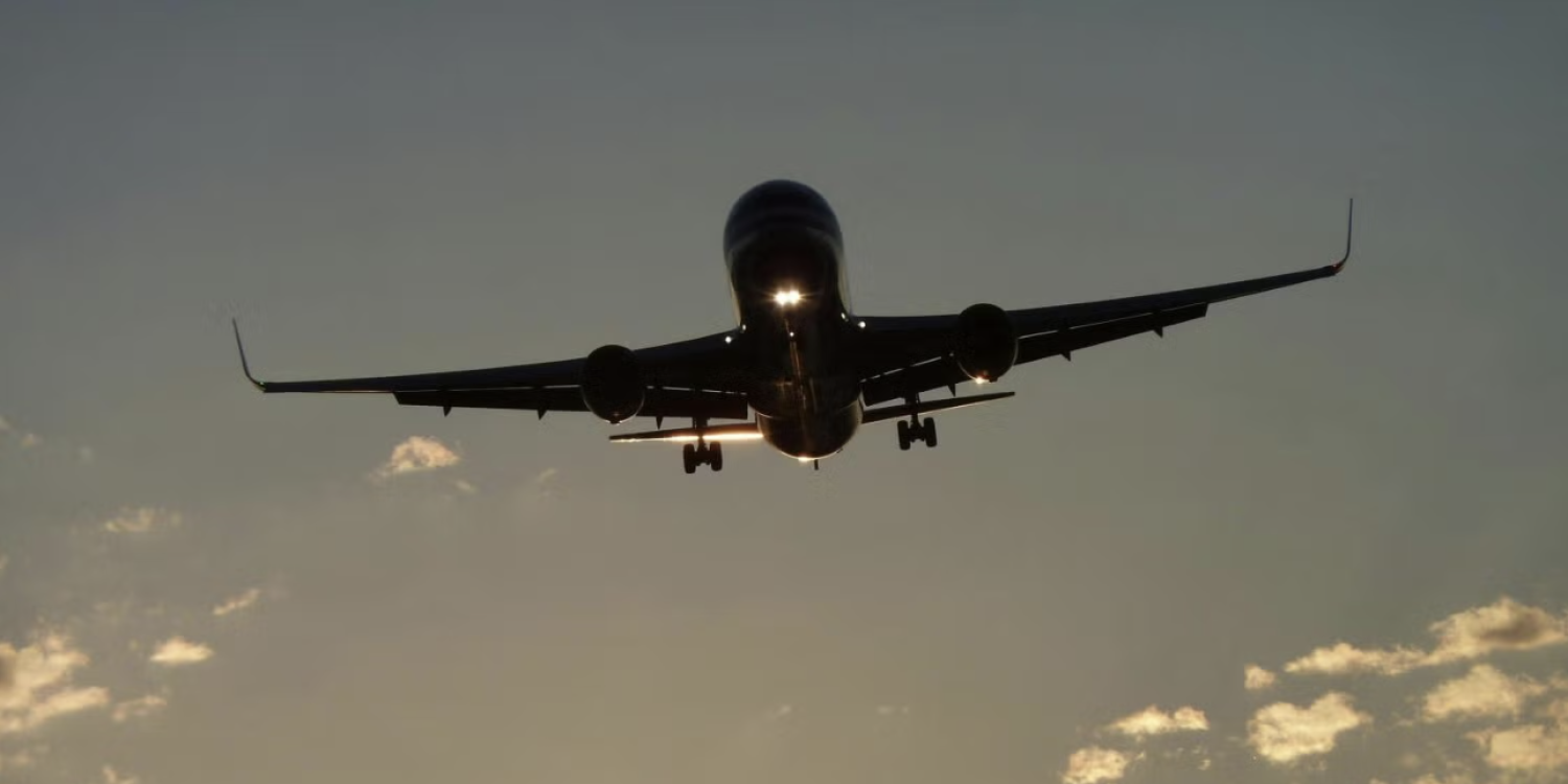 Plane flying in the air