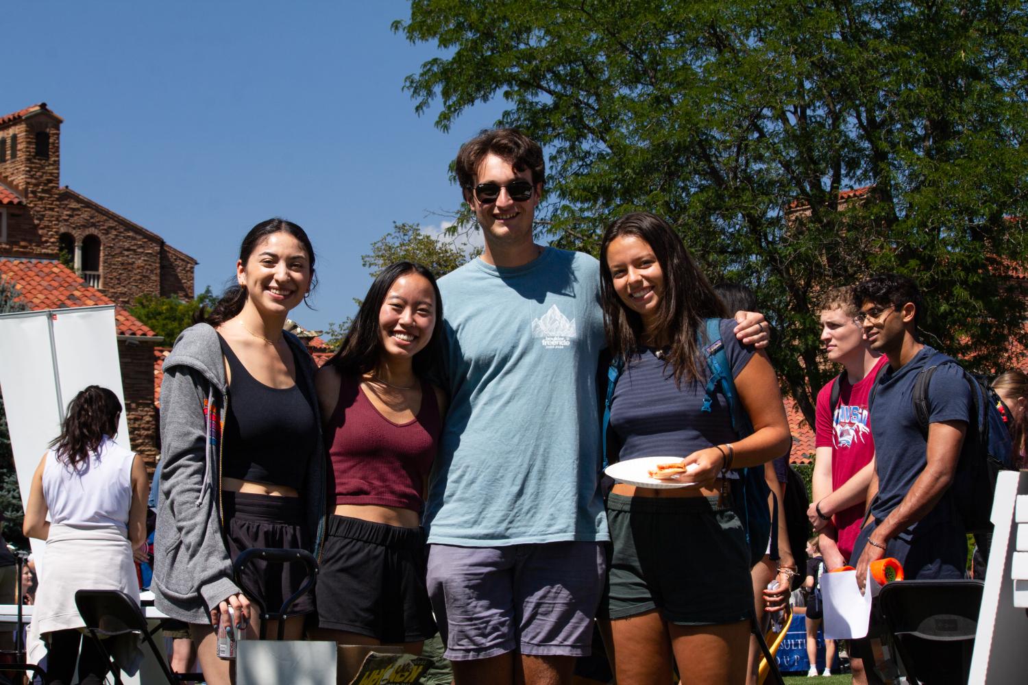 Students pose at Leedsapalooza, a Leeds Student Government event.