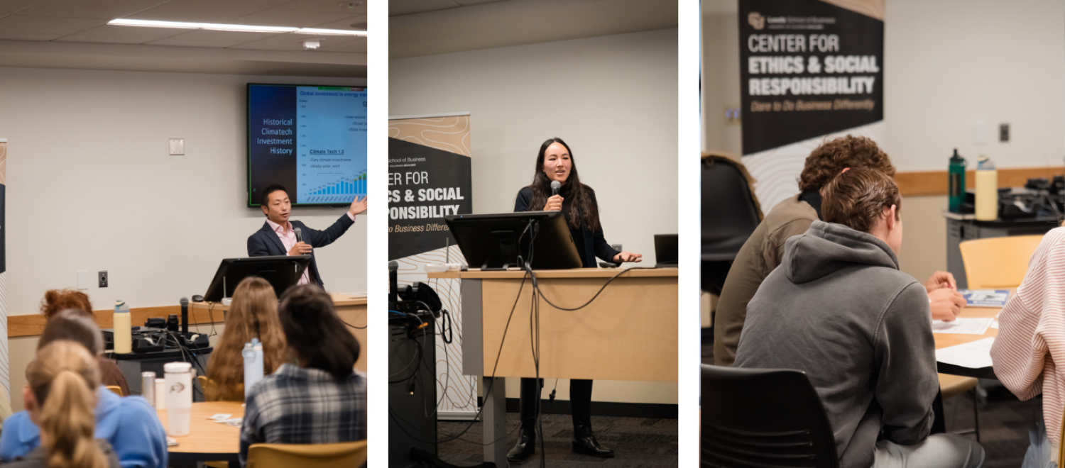 Trent Yang, Kyri Baker and attendees at fall 2025 Sustainability Bootcamp