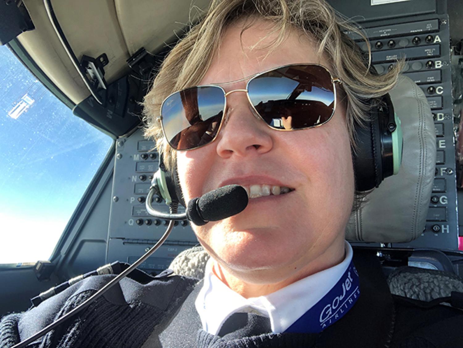 AndiSue in the pilots seat
