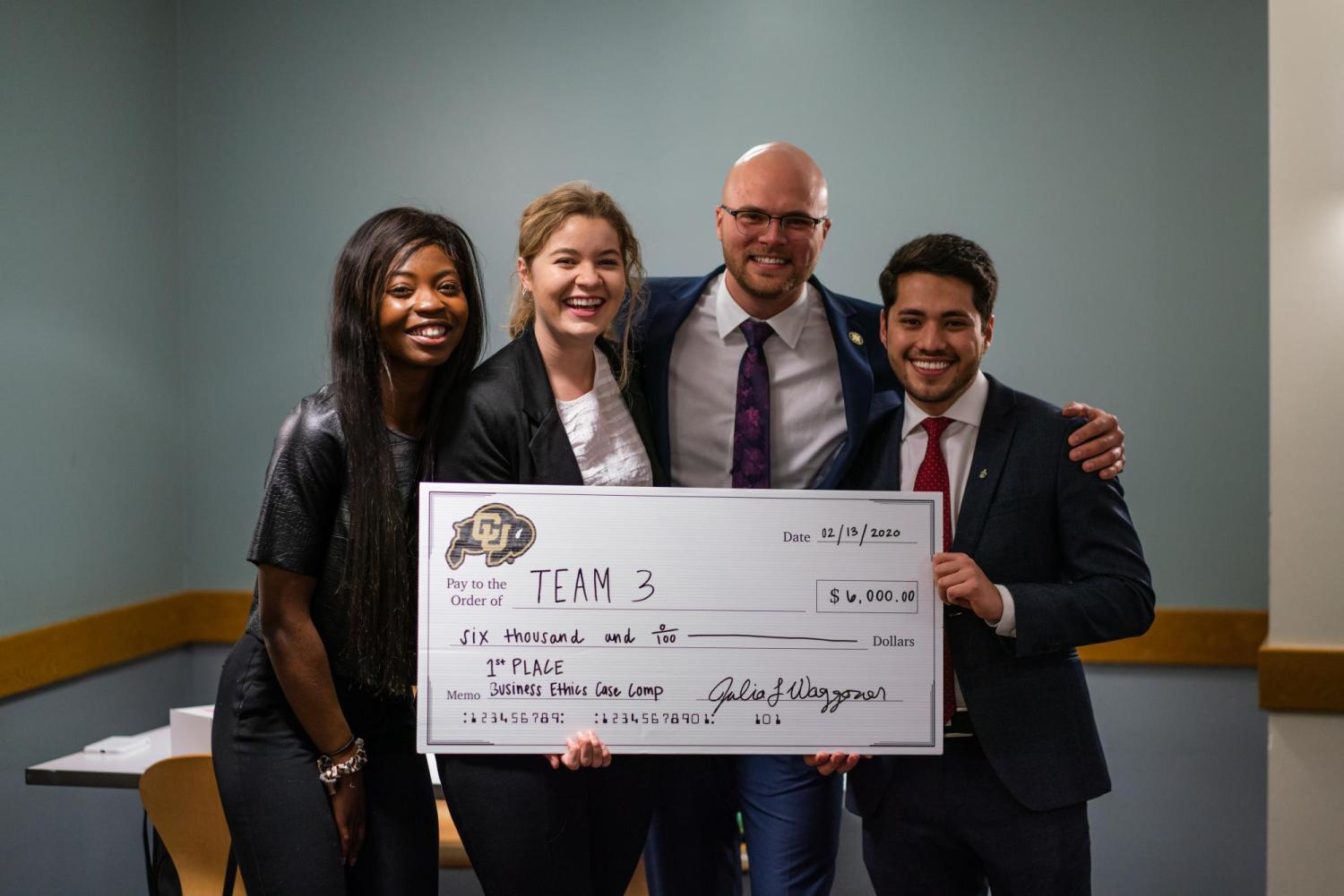 Winning team of the 2020 Business Ethics Case Competition