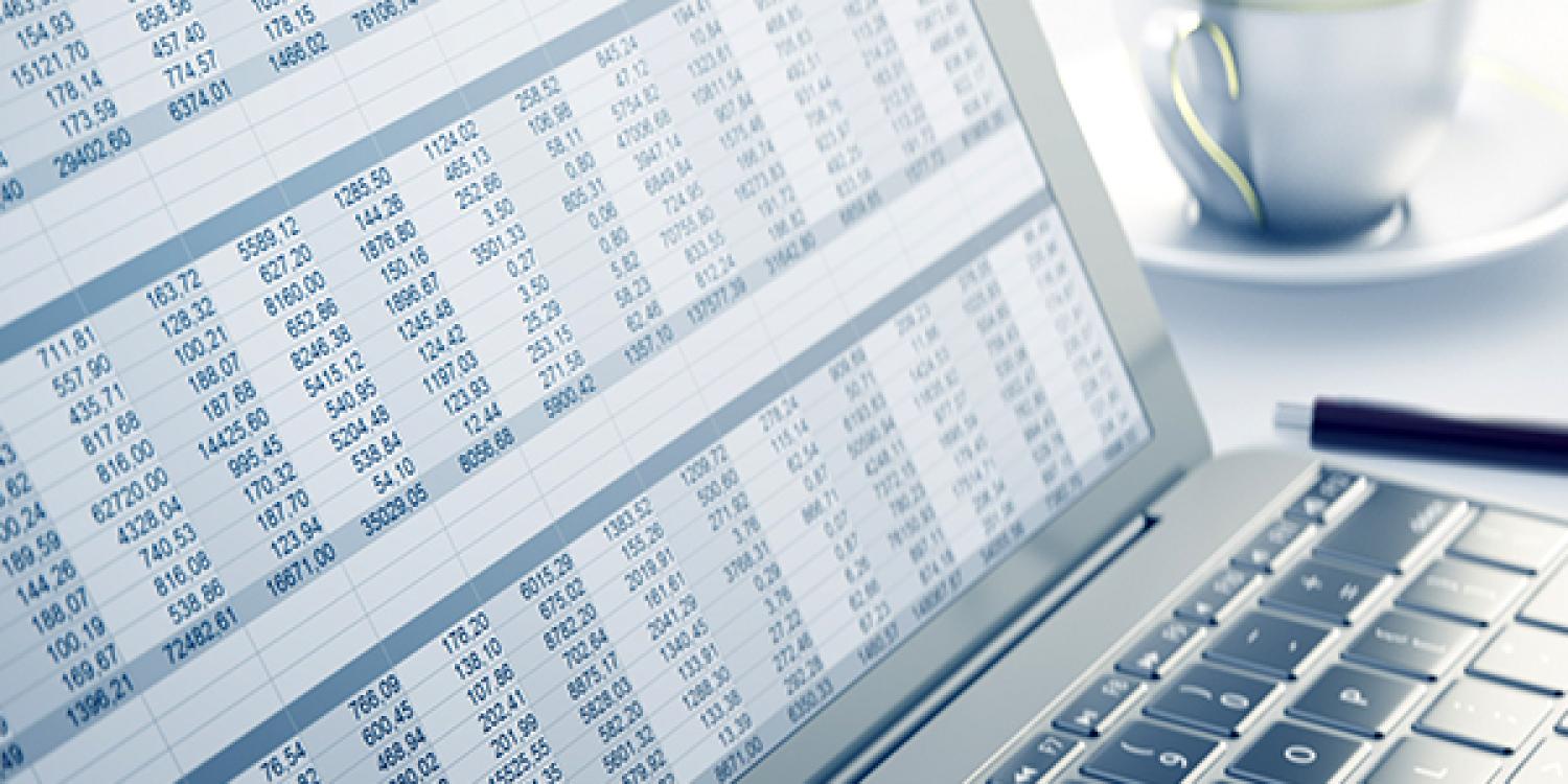 FARS award displayed as spreadsheet on computer screen