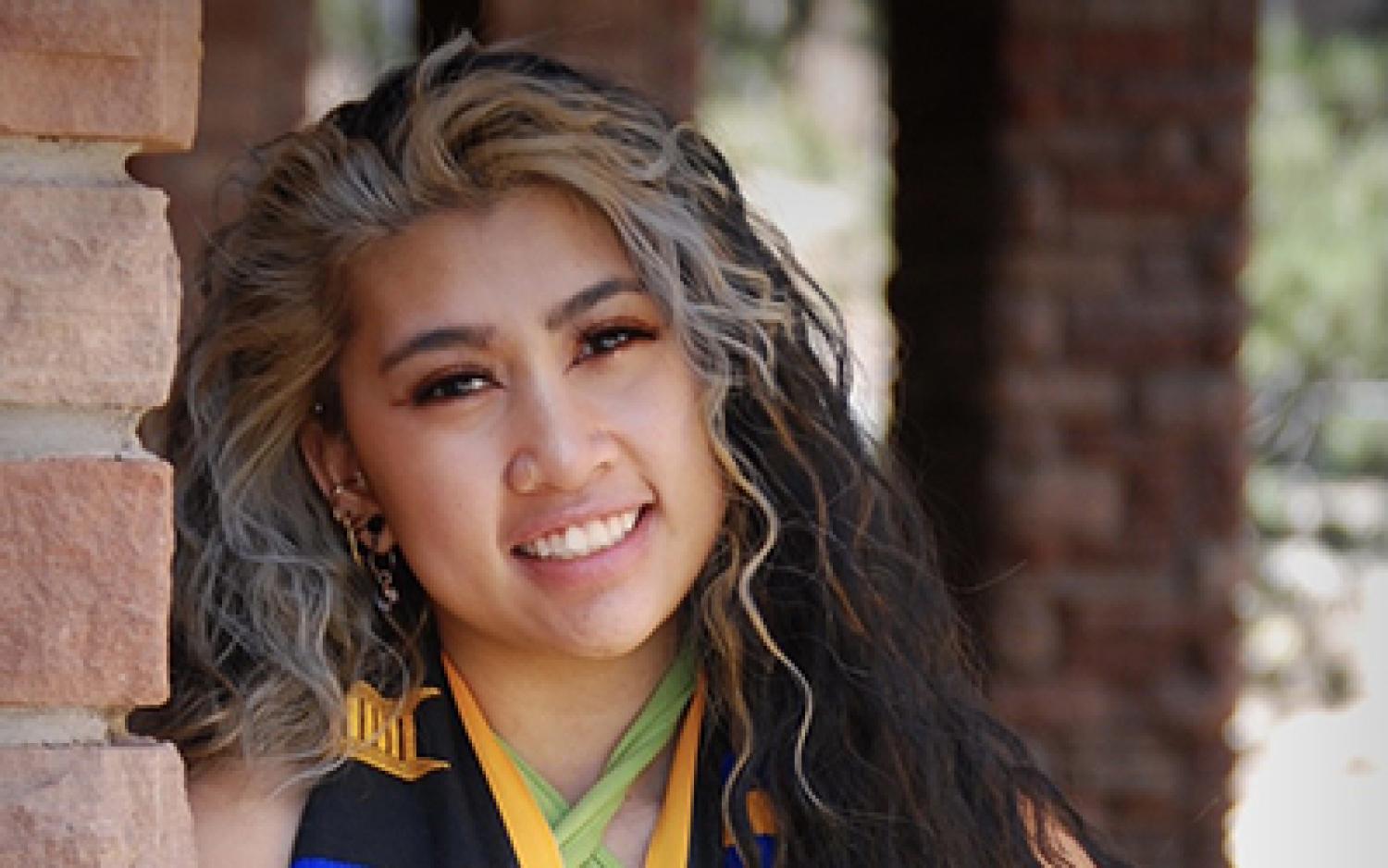 Marie Axalan in her graduation regalia.
