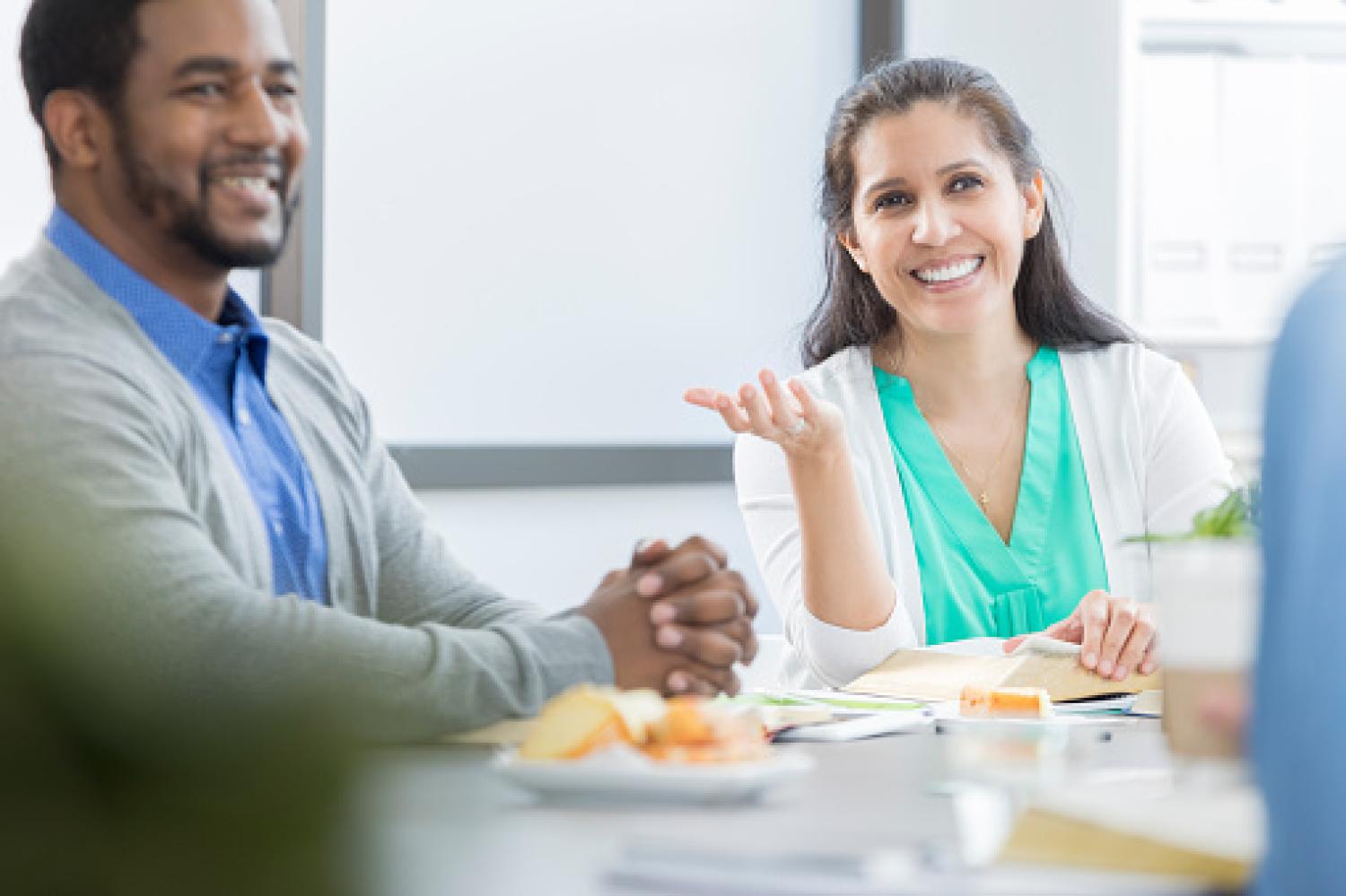 Employees having lunch