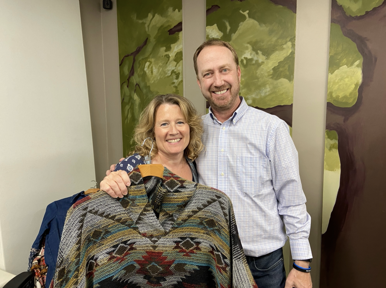 Sherri Picciano showcasing cloak with Erick Mueller