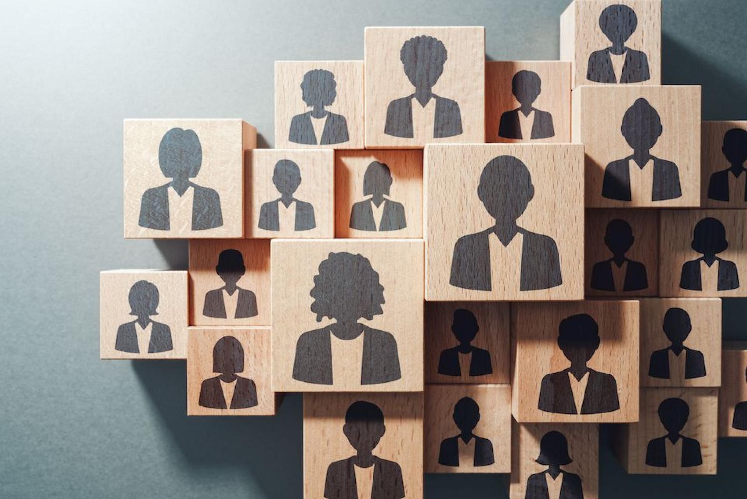 silhouettes of a group that make up an association