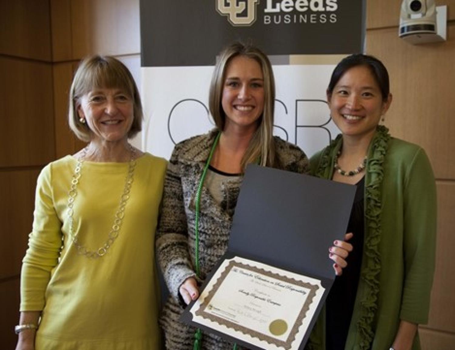 Catherine Milburn, Sidney Brough (BS'15), Birdie Reznicek