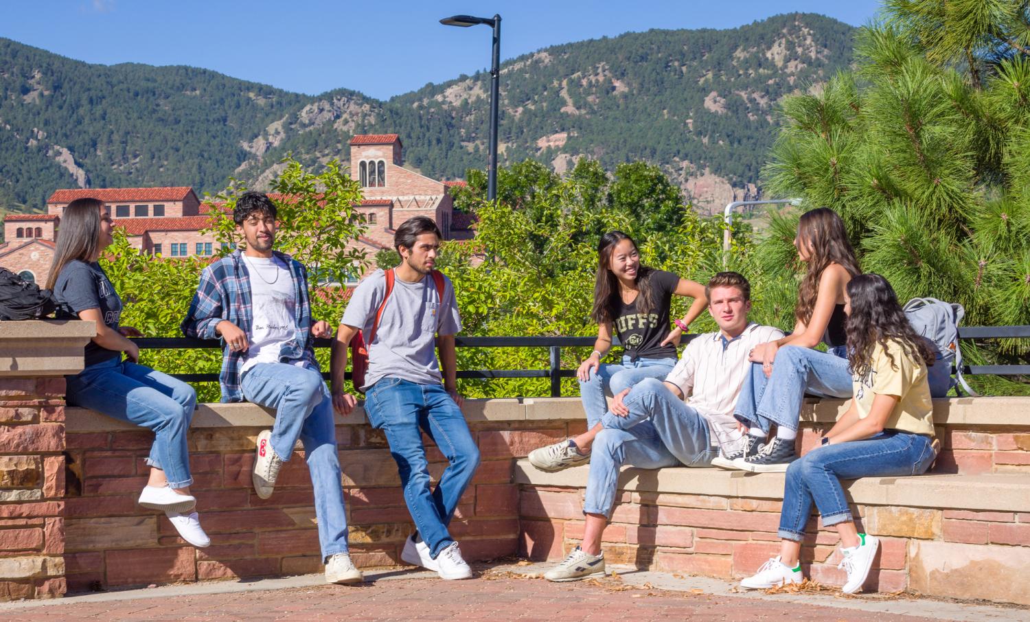 Students on campus at cu boulder