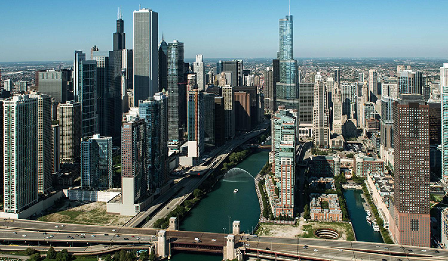 Chicago skyline location for treks