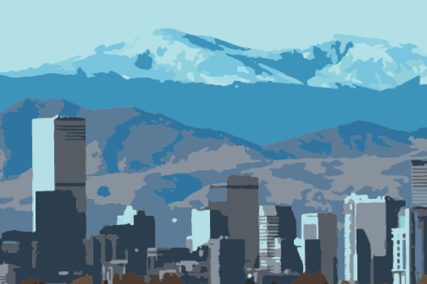 denver skyline in illustation format