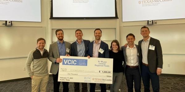VCIC Team Winning $1,000 at Central Regionals