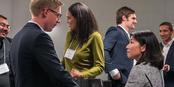 Attendees at an information session