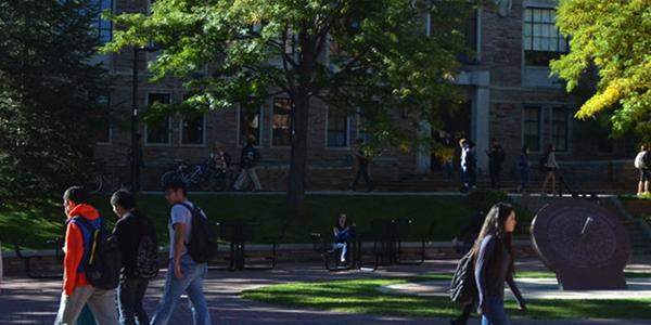 students on the CU Boulder campus