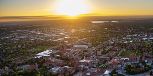 Boulder sunset over campus
