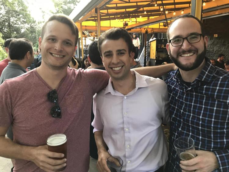 George Cherry, MBA ‘19, Chris Gronseth, MBA ‘19, and Carlos E. Peña, MBA ‘19 enjoying the evening