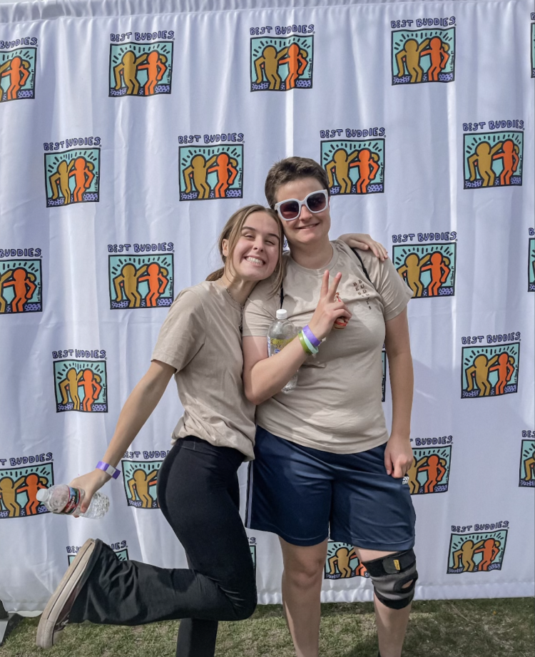 Zoe with a member at a best buddies event