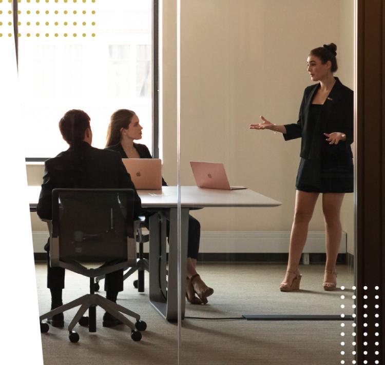 presenting in board room