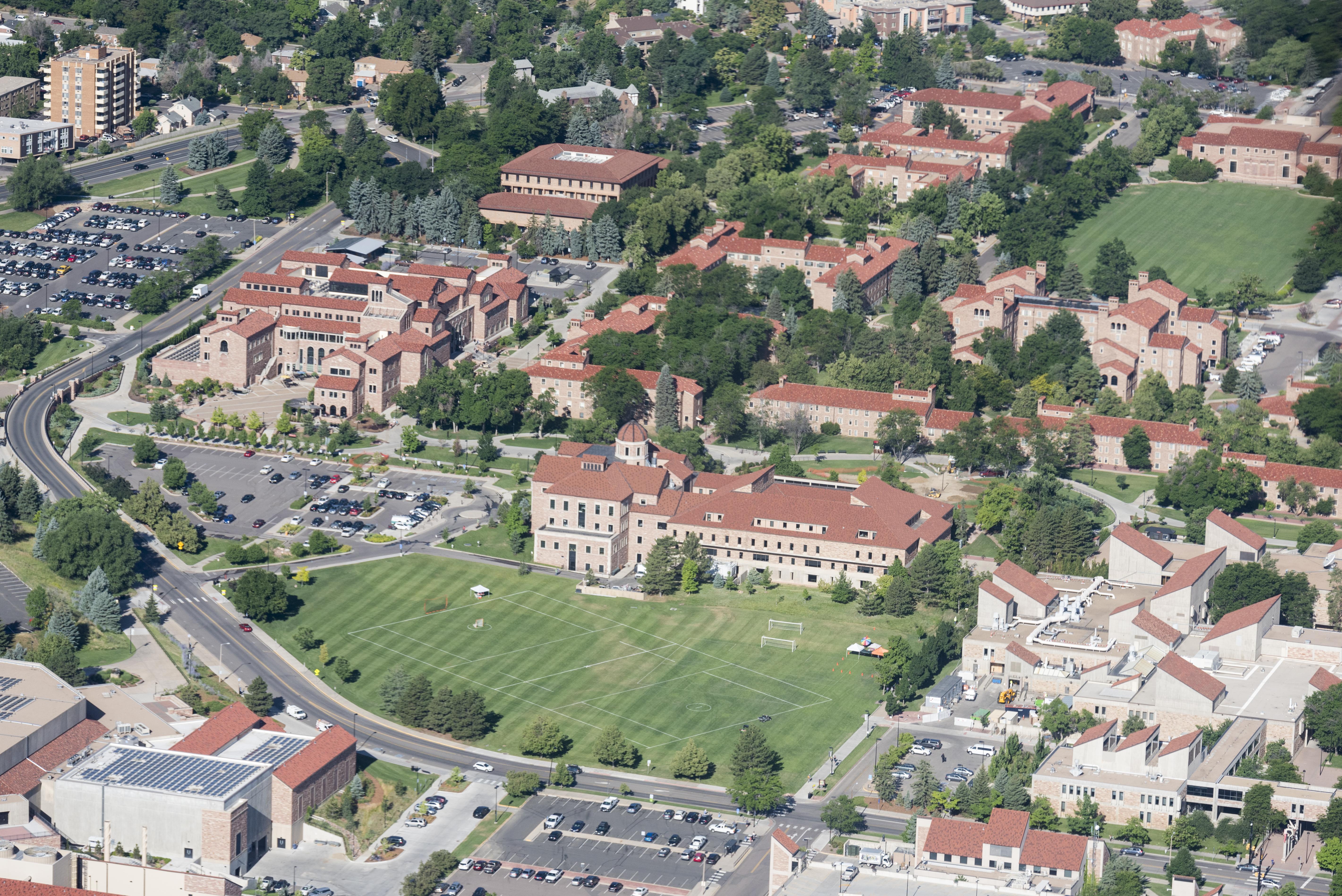 cu-boulder campus aerial view
