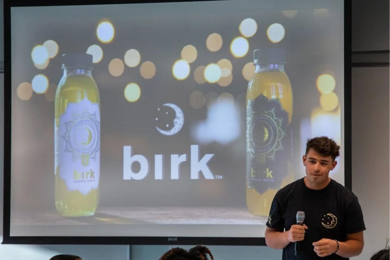 Birk pitching at New Venture Launch