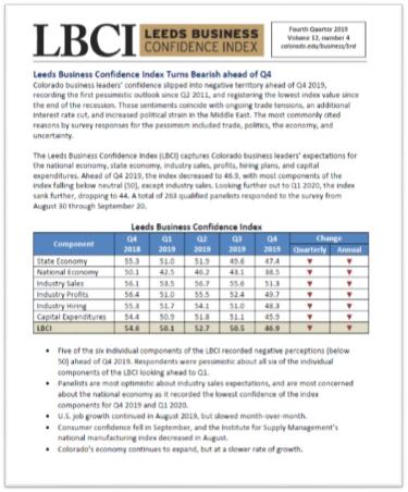 The Leeds Business Confidence Index (LBCI) Q4 2019 cover