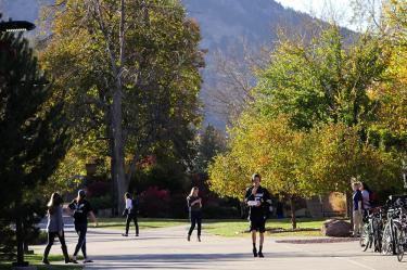 walking on campus