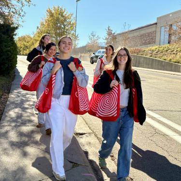 SRE students walking during volunteer day
