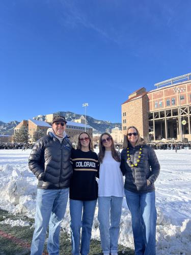Dylan with his family at CU Boulder