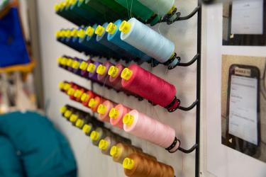 Spools of colored string.