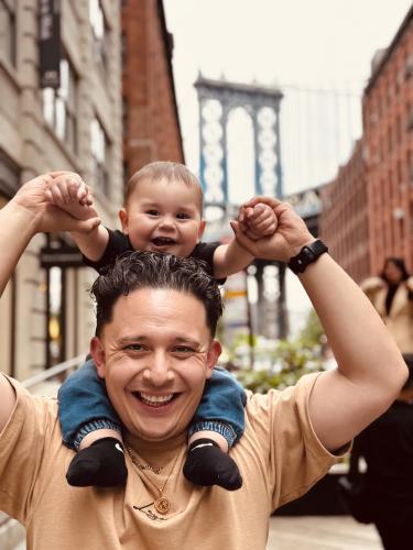Royer Lopez with his son, Luca