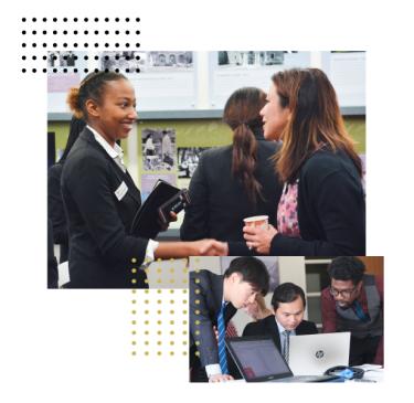Students collaborating and Networking