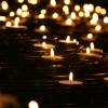 Close up of candles in the dark