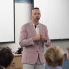 Ross Iverson speaks to students during the Leeds Professionalism Summit