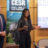 Image of student presenting in the Business Ethics Case Competition (BECC)